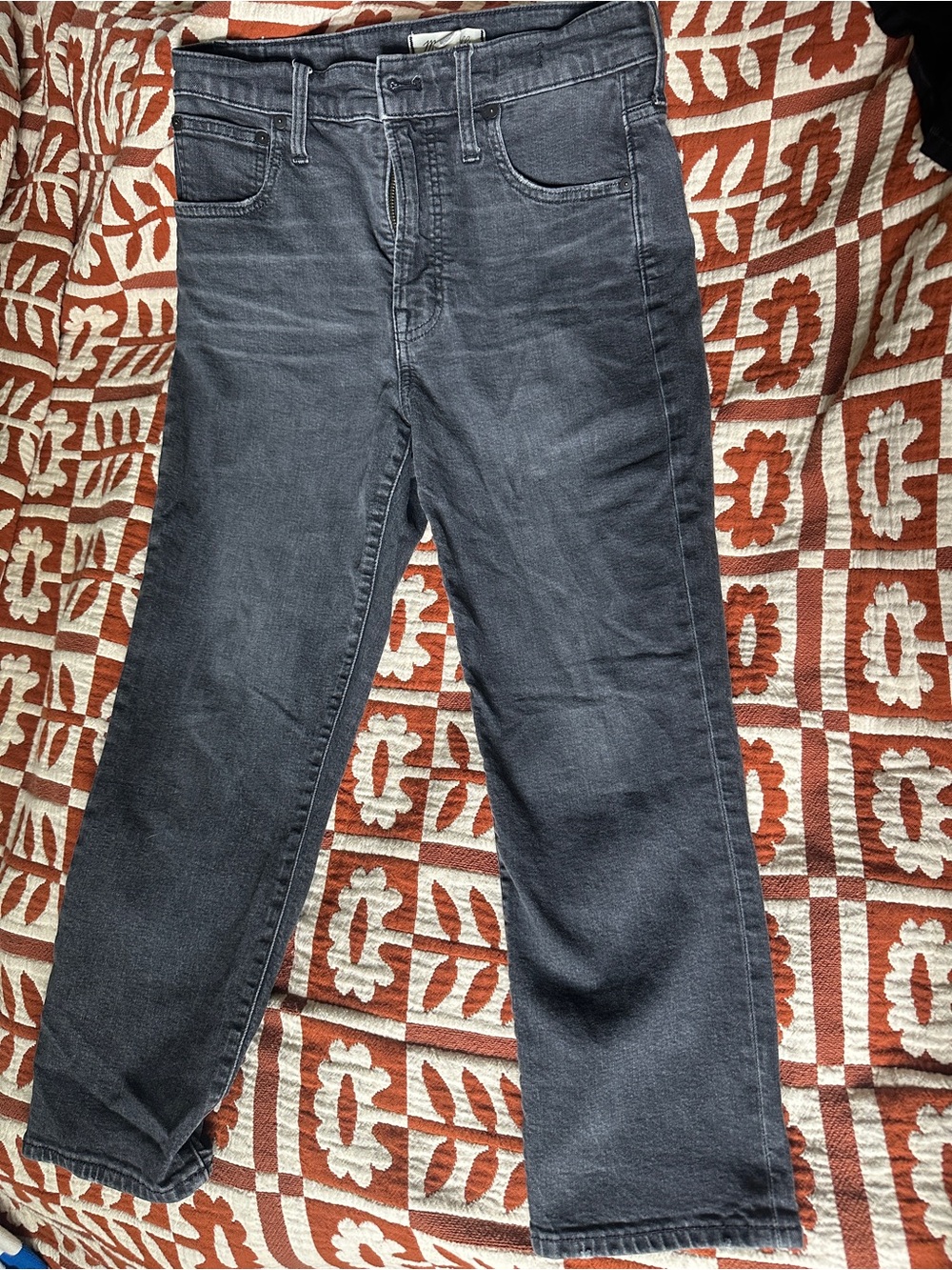 Madewell Black Washed Perfect Vintage Crop Jeans